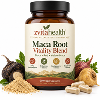 Capsules de Maca en Marque Blanche 1900mg Force Maximale Mélange Noir Rouge Jaune pour Soutien de la Vitalité OEM