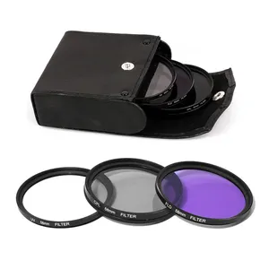 37-82mm camera lens filter 52/58/67/72/77/82mm UV+CPL+FLD Filter kit