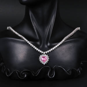 Corazón del océano chapado en oro regalo del Día de San Valentín fiestas desgaste romántico boda tenis cadena mujeres encantos colgante collar - Product Image 1