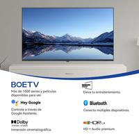 Televisor Inteligente QLED R&E de 65 Pulgadas, 4K UHD, Android con WiFi para Control Remoto por Voz, Televisor LED sin Marco para Uso en Hoteles