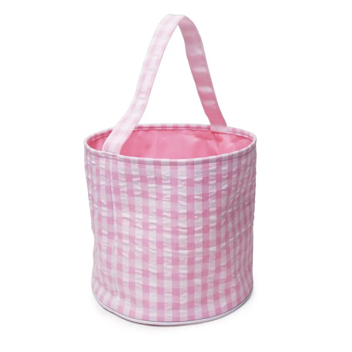 Strip Easter Tote Bag For Kid Gift Easter Bunny Candy Egg Storage Bag Sublimation Easter Basket Handbag Seersucker Tote Bag