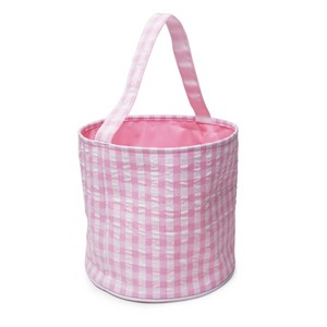 Strip Easter Tote Bag For Kid Gift Easter Bunny Candy Egg Storage Bag Sublimation Easter Basket Handbag Seersucker Tote Bag