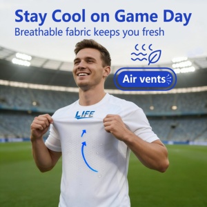 Camiseta de Fútbol de Secado Rápido Edición Verano 2026, Personalizable con Símbolo y Número del Equipo, para el Día del Partido, Incentivo en el Estadio - Product Image 2