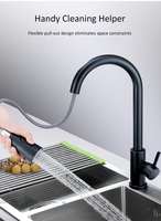 Robinet de cuisine moderne avec douchette extractible en acier inoxydable pour usage domestique