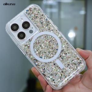 Funda Magnética para Teléfono Móvil, Mate, Transparente, TPU, TPE, PC, 3 en 1, Personalizada, con Diseño de Madreperla, para iPhone 16, 15, 14, 13, 12 Pro Max - Product Image 5