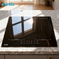 Placa de Inducción Eléctrica Integrada Xunda de Cuatro Zonas, 7000W, Ahorro de Energía, Vidrio de Alta Calidad, Control Táctil