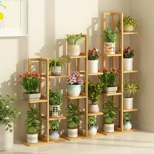 Wholesale Modern Luxury Garden Wood Metal Indoor Outdoor Flower Pots Shelf Plant Holder Stands