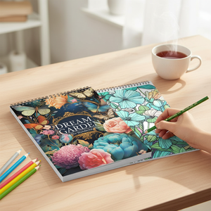 Nuevo <span class=keywords><strong>Libro</strong></span> de Colorear de Mandalas Personalizado con Encuadernación en Espiral, Planificador de Arte para Aliviar el Estrés en Adultos, para Meditación y Ocio Diario - Product Image 5