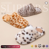Bandeau d'intérieur chaud et doux en coton peluche tacheté avec semelle extérieure en TPR respirante pour la maison et l'hiver