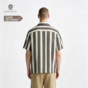 เสื้อเชิ้ตชายลายทางเนื้อผ้าพิเศษ 145 ซม. 70% โพลีเอสเตอร์ คิวบา ซัมเมอร์ บีช ฮอลิเดย์ ชิร์ต - Product Image 3