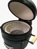 Barbecue au charbon de bois en céramique Kamado miniature portable de 16 pouces, compact, pour l'extérieur, avec support