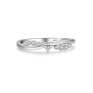 Bagues de fiançailles classiques en <span class=keywords><strong>argent</strong></span> 925 à double couche avec <span class=keywords><strong>pierre</strong></span> en forme de cœur pour femmes, bijoux, bague en <span class=keywords><strong>argent</strong></span> sterling 925 - Product Image 1