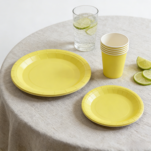 ชุดอุปกรณ์จัดงานเลี้ยงสีพื้น DAMAI ชุดจานชามกระดาษสีพื้นแบบใช้แล้วทิ้ง ขนาด 7 นิ้ว 9 นิ้ว พร้อมถ้วยกระดาษและผ้าเช็ดปาก - Product Image 4