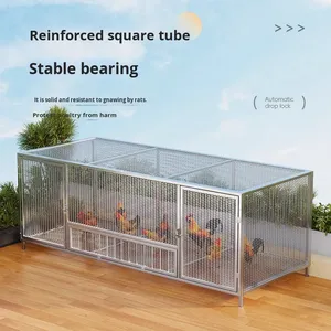 Outdoor Solid Galvanized Steel Eco-friendly Extra <b>Large</b> Pet Cage <b>Plastic</b> <b>Tray</b> Button Closure for Small Animals All Seasons Use - Product Image 3