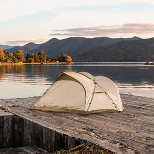 Carpa de camping tipo túnel personalizada para exteriores, dos en uno, portátil, impermeable, resistente al viento, de poliéster de doble capa para cuatro estaciones, para 1-2 personas - Product Image 2