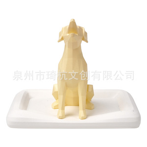 Qihang Cultural And Creative Dog Shape Jewelry Organizer Resin Animal Decor For <b>Dressing</b> <b>Table</b> Storage Display - Product Image 5