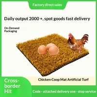 Tapis de nidification en herbe artificielle dorée pour poules, lit doux pour la ponte des œufs, 30x30cm, lavable pour poulailler, nid de volaille