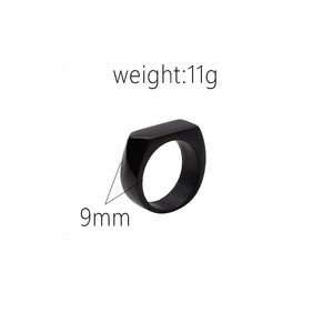 Men's Geometric Black <b>Titanium</b> Steel <b>Ring</b> Plain Design Gift Jewelry - Product Image 4