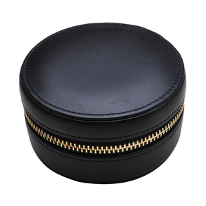 Leather Round shape jewelry organizer jewelry accessories case ladies ring box