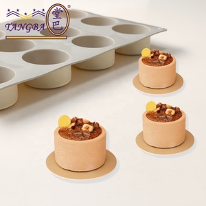 Tangba 12 pièces Art <span class=keywords><strong>déco</strong></span> cylindrique Silicone Mousse moule résistant chauffé outil de cuisson pour Cupcakes bricolage maître - Product Image 4