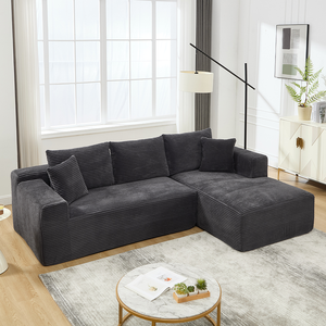 Ensemble de canapés modernes en L convertible - Canapé léger et confortable à compression sans vide pour salon et usage hôtelier - Product Image 1