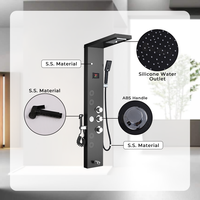 Ensemble de panneaux de douche à jet de pluie carré moderne en laiton anodisé OEM doux pour la maison et l'hôtel