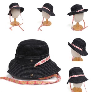 Summer Outdoor Denim Bucket <b>Hat</b> For Women With Floral Embroidery <b>Band</b> Wide Brim Sun Protection Fashionable Casual Cap - Product Image 3