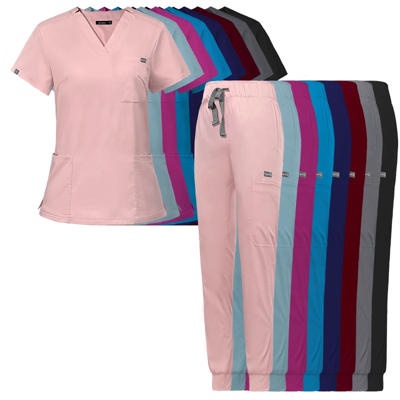 New Lavável Mangas Curtas Uniformes Hospitalares Scrub Doctor Nurse Roupas Uniformes Cirúrgicos Medical Scrub Atacado