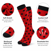 Chaussettes de compression à pois, longues jusqu'aux genoux, respirantes, évacuant l'humidité, pour le sport, les voyages, la course à pied et le cyclisme