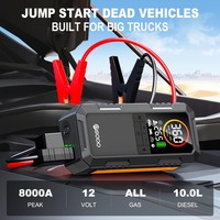 Démarreur de voiture portable 12V avec gonfleur de pneus double cylindre 150 PSI 25 mm, 10000 mAh, compatible camions et SUV