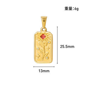 Ювелирные изделия из нержавеющей стали с цирконием - Product Image 4