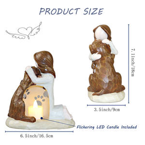 Portavelas conmemorativo pintado a mano para perros y gatos, figura esculpida, regalo de simpatía para el duelo, pérdida de mascotas, regalos conmemorativos, portavelas - Product Image 2