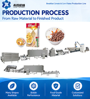 Machine à fabriquer des céréales pour le petit-déjeuner, des flocons de maïs, du muesli, des céréales soufflées, ligne de production de barres céréalières