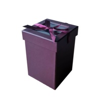 KEXIN Boîte cadeau à chocolat magnétique multicouche violette avec fermeture à ruban et couvercle transparent pour emballage de chocolat élégant
