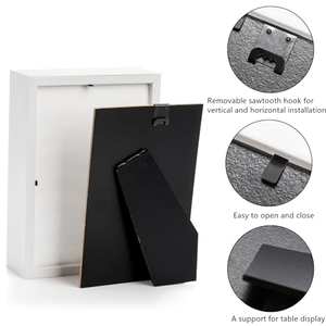 Cadre photo mural en MDF personnalisé, noir, blanc, noyer, épaisseur 3CM 5CM, 8x8 12x12 16x16 pouces, A3A4, boîte à ombre, cadre photo - Product Image 2