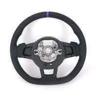 Volant en cuir semi-perforé R Line pour VW Volkswagen Golf 5 6 7 R MK5 MK6 MK7 Jetta Polo Passat CC B6 B7