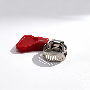 304 स्विस क्लिप अमेरिकी प्रकार स्टेनलेस स्टील कृमि ड्राइव गियर प्लास्टिक रंगीन हैंडल के साथ नली क्लैंप - Product Image 3