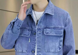 <span class=keywords><strong>เสื้อ</strong></span>แจ็คเก็ตยีนส์สีดำน้ำเงินสำหรับผู้ชาย RNSHANGER รุ่นสปริง/ออทั่ม แบบใหม่ สีพื้นเรียบง่าย ปกคอพับได้ <span class=keywords><strong>เสื้อ</strong></span>โค้ทยีนส์ลำลองสำหรับผู้ชาย - Product Image 4