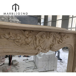 Matériel de service d'intérieur sculpté à la main, grande <span class=keywords><strong>cheminée</strong></span> en marbre beige, surround, 30 pièces - Product Image 2