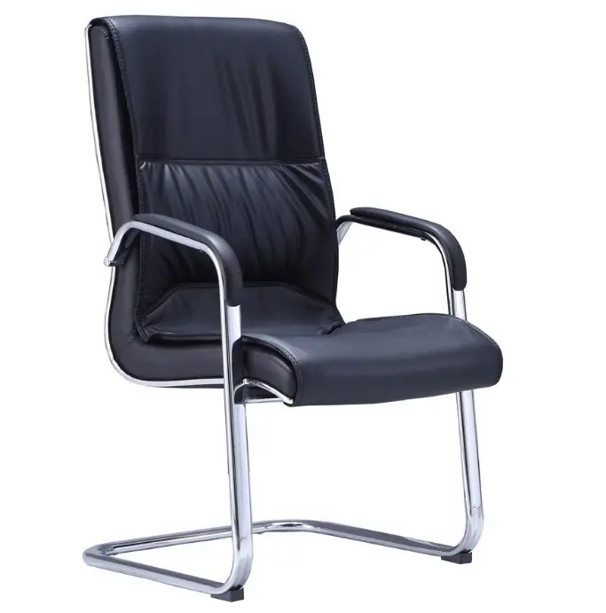 Vaste Metalen Frame Executive Mid-Back Lederen Vergadering Kantoorstoel Bezoek Stoelen