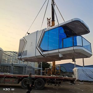 บ้านคอนเทนเนอร์ทรงกลมทันสมัย ผนังกระจกเต็มบาน สำหรับอยู่อาศัย - Product Image 5