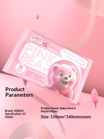 Lingettes pour bébé Jiaenbao, 10 paquets, non tissées, motif ours rose, lingettes humides de voyage pour les mains, la bouche et le visage, élimination des taches