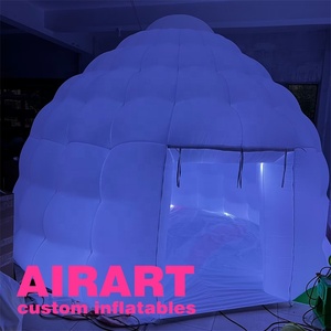 Tente igloo gonflable d'hiver à LED pour le <span class=keywords><strong>camping</strong></span>, tente dôme portable avec souffleur pour les activités <span class=keywords><strong>de</strong></span> <span class=keywords><strong>club</strong></span>, station d'approvisionnement pour les courses - Product Image 5