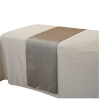 Chemin de lit gris pour hôtel Coussin d'hôtel de luxe personnalisé Couvre-lit en lin avec logo personnalisé