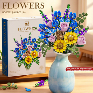 13122 Ensemble de blocs de construction créatifs en forme de bouquet de fleurs, modèle éducatif, jouet de construction à collectionner, cadeaux pour enfants, vente en gros - Product Image 1
