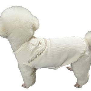 Nueva Ropa de Verano para Perros, Estilo Lindo y Sencillo, para Mascotas Pequeñas como Bichón, Pomerania, Teddy, Gatos, <span class=keywords><strong>Cachorros</strong></span>, <span class=keywords><strong>Schnauzer</strong></span>, Chaleco con Perlas - Product Image 5