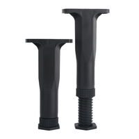 Supports de pieds de meubles ronds réglables en plastique avec nivellement de hauteur, design moderne noir pour remplacement de canapé et de lit