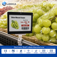 LEEKA ESL - Etiqueta Electrónica de Precio Inteligente Inalámbrica para Estantes, con Pantalla de Tinta Electrónica, Montable en Pared, Varios Tamaños Opcionales