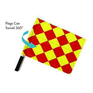 Banderas de juez de línea telescópico giradas de calidad superior Bandera de árbitro auxiliar roja y amarilla - Product Image 5