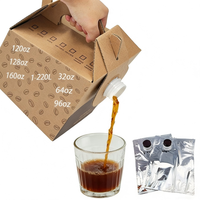 Café froid en sachet en boîte, pochette de café liquide, emballage de café avec distributeur pour café, boutique de café, restauration